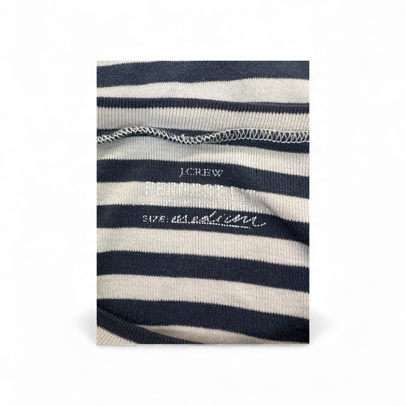 GUC J.Crew blue & cream striped long sleeve tee – size M - Picture 6 of 8